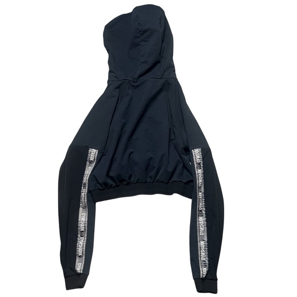 Gymshark Block Cropped Quarter Zip Hoodie Activewear Pocket Front Logo Size M - Picture 2 of 4
